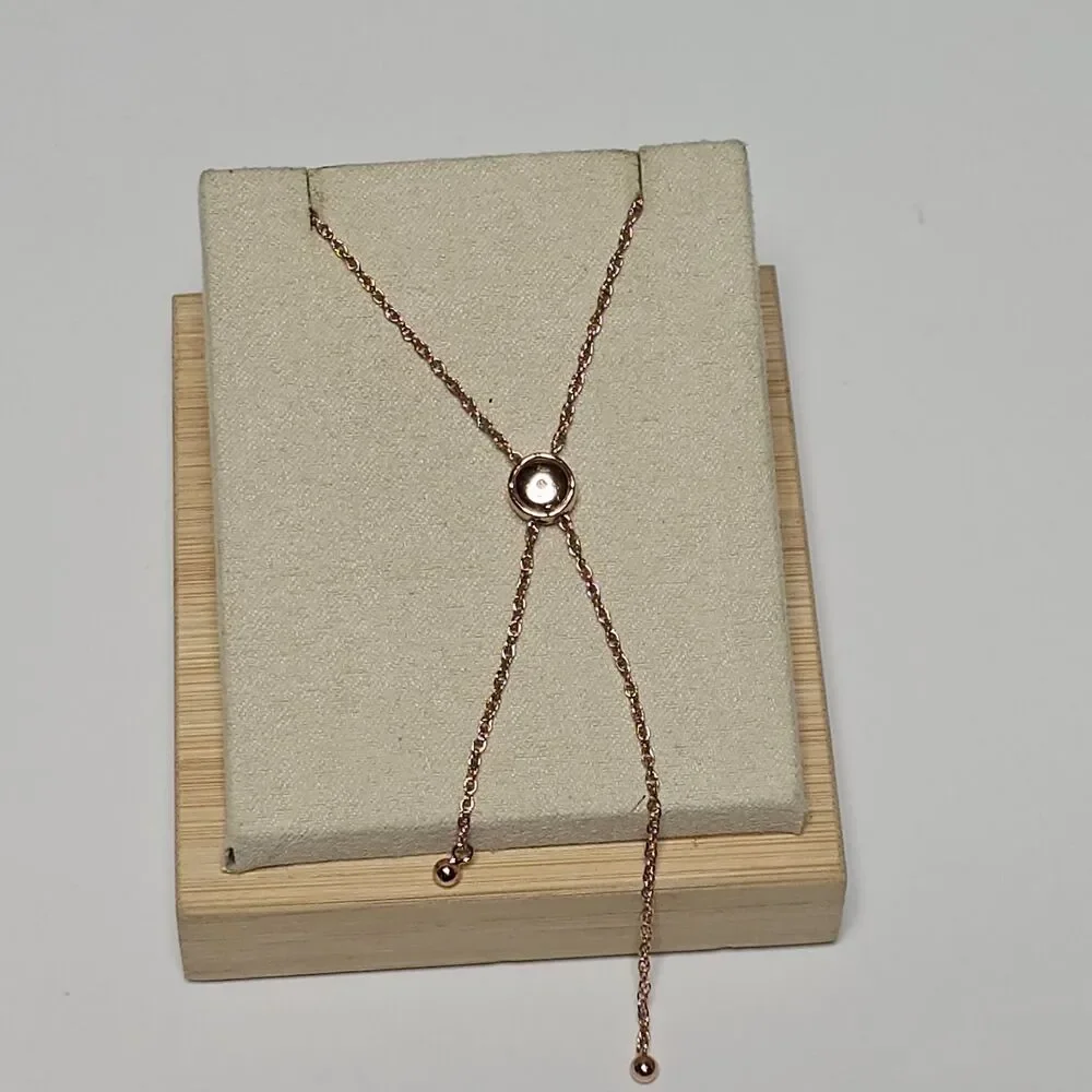Kate Spade Full Circle Round Bezels Bolo Slider Bracelet Rose Gold Adjustable - Picture 10 of 10